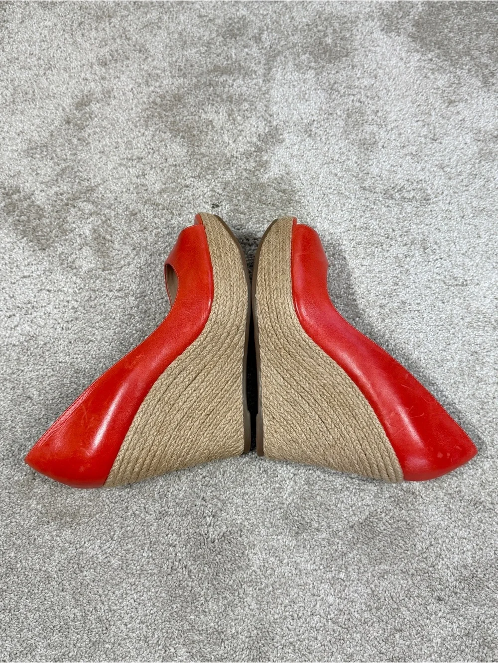 Schutz Women’s Wedges Heels Shoes Peep Toe in Orange 9
